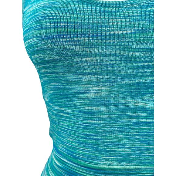 Torn‎ by Ronny Kobo Dress Womens Small Fit & Flare Skater Mini Blue Ribbed Knit - Picture 9 of 9